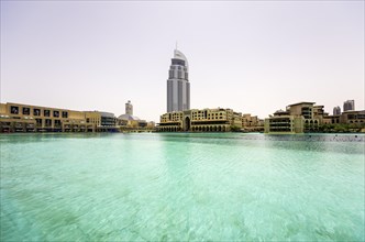 The Dubai Mall with the The Address Downtown Dubai skyscraper