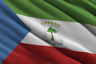 Flag of Equatorial Guinea waving in the wind
