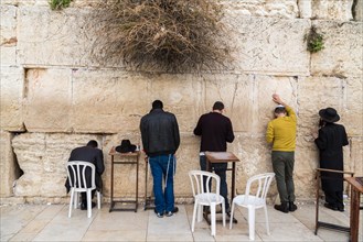 Orthodox Jews praying at the Western Wall
