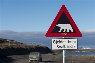 Polar Bear warning sign