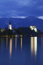 Castle and Bled island with St. Mary's Church
