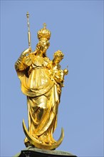 Statue on the Marian column in Munich
