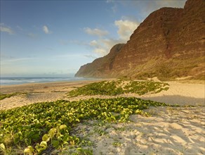 Sandy beach on the Napali Coast