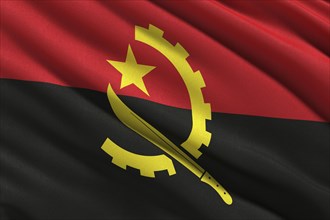 Flag of Angola waving in the wind