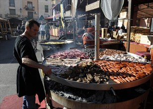 Giant barbecue at the annual All Saints Market in Cocentaina