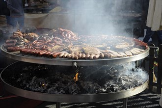 Giant barbecue at the annual All Saints Market in Cocentaina