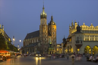 Gothic St. Mary's Church and Krakow Cloth Hall