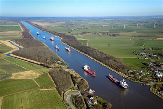 Ship traffic on the Kiel Canal or Nord-Ostsee-Kanal