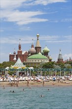 Beach with Kremlin Palace Hotel and a Kremlin replica