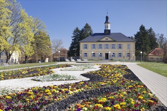 Spa gardens with the salt-works building