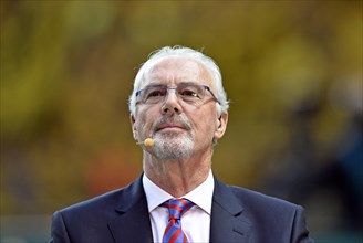 Honorary president of Bayern Munich Franz Beckenbauer as a TV pundit