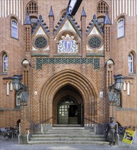 Kopenick City Hall and monument of The Captain of Kopenick