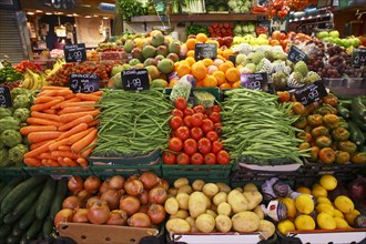 Market stall selling fruit and vegetables