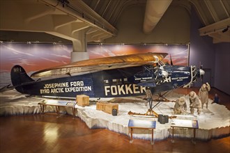 The 1925 Fokker F-VII Trimotor on display at the Henry Ford Museum