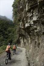 Cyclists on the 'Road of Death'