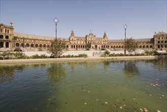 Central building and river