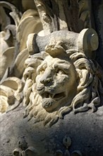 Lion's head on a sculpture