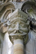 Monster face for protection against evil on the west side of the minster tower