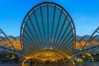 Gare do Oriente train station at twilight