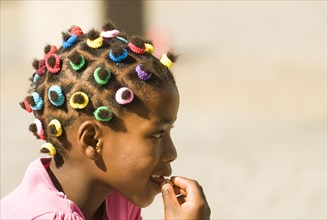 Girl with colourful hair bands
