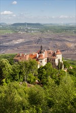 Jezeri or Eisenberg Chateau and lignite coal mines near Most and Litvinov
