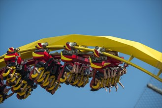 Roller coaster during a loop