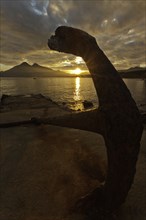 Rusted anchor at sunset in the port of Cabo de Gata
