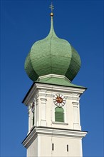 Onion dome of the parish church of St. Urban and Nikolaus