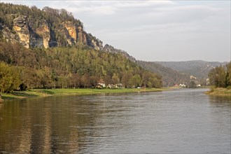 Elbe River in the Elbe Sandstone Mountains