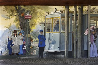 Mural at a tram stop