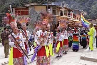 Traditional parade in Aguas Calientes