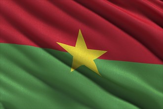 Flag of Burkina Faso waving