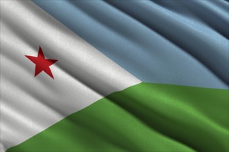 Flag of Djibouti waving in the wind