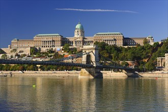 Castle Hill with Hungarian National Gallery and Chain Bridge over the Danube