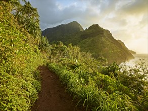 Hiking trail at Napali Coast