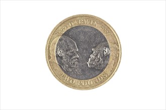 A special edition two pound coin marking the bicentenary of Charles Darwin's birth