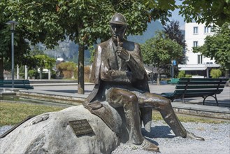Bronze statue of Sherlock Holmes in the city center