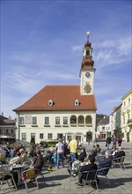 Town Hall and cafe in the main square