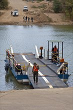 Octha ferry pontoon across the Orange River between South Africa and Namibia