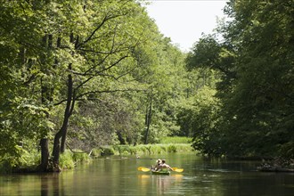 Paddlers on the Krutynia River