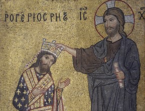 Roger II being crowned by Christ