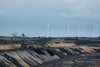Wind farm and open-cast lignite mining