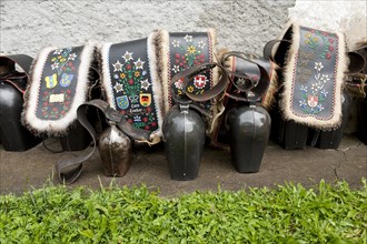 Bells and embroidered collars for the Almabtrieb cattle drive