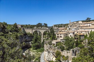 View of the historical village of Minerve