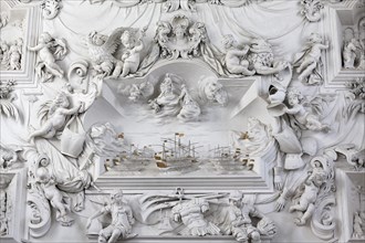 Baroque stucco relief 'Battle of Lepanto' by Giacomo Serpotta