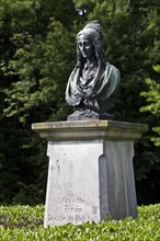 Bust of Annette von Droste-Hulshoff in the gardens of Burg Hulshoff Castle