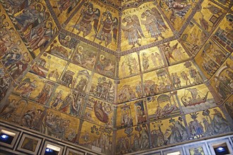 Medieval mosaics on the ceiling of the Baptistry of Florence Cathedral
