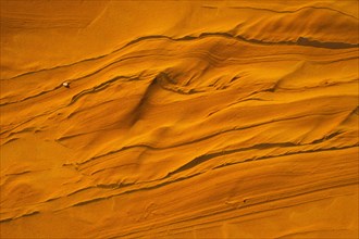 Patterns in the sand formed by wind