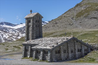 Church made of natural stone at Col de l'Iseran mountain pass