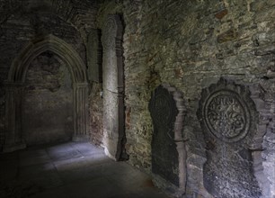 Dungeon of the former Dominican monastery with old grave stones